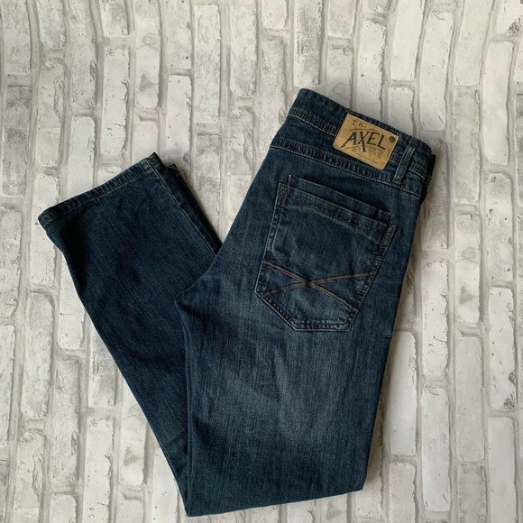 T.K. Axel Jeans Tk Axel Mens Straight Stretch 5 Pocket Blue Denim